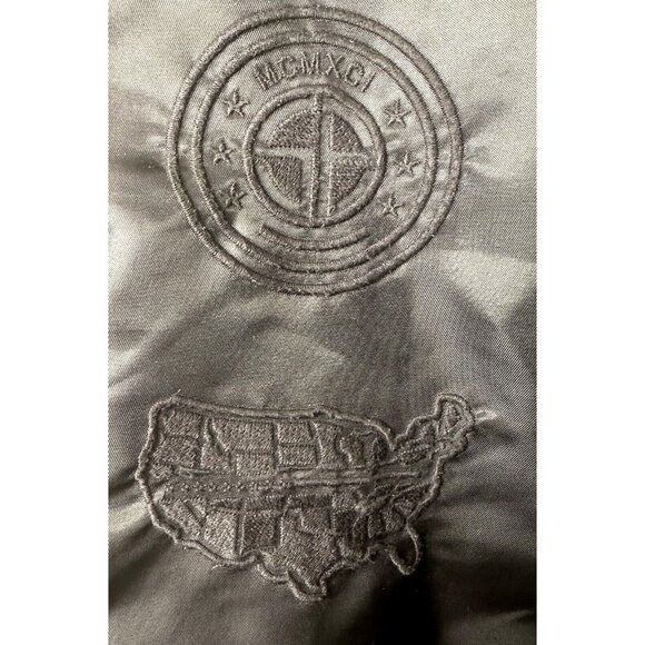 Vtg Southpole Mens Bomber Flight Jacket Y2K Authentic Collection Black Size XXL - Picture 10 of 16